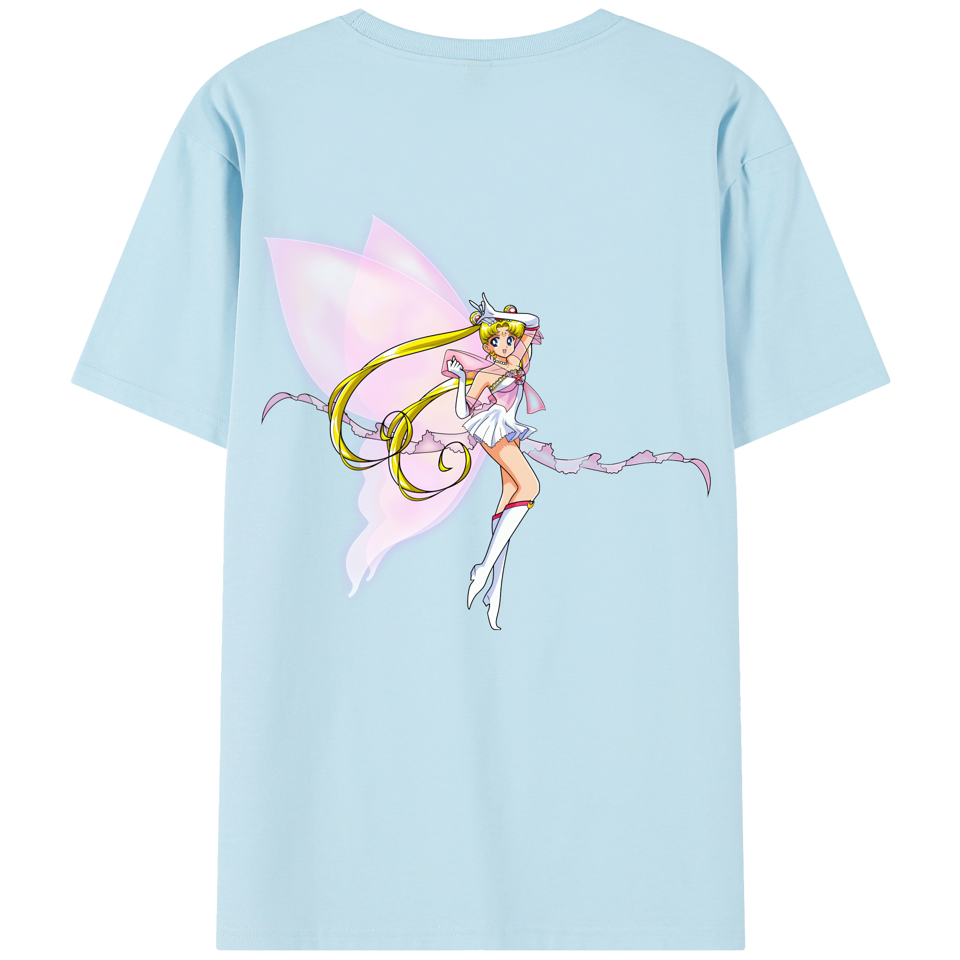 （画像用） 美少女戦士セーラームーン 月野 うさぎ つきの うさぎ Sailor Moon Tsukino Usagi 綿100％半袖Tシャツ（背面プリント）